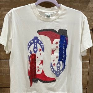 Queen of Sparkles Fringe Boot Tee